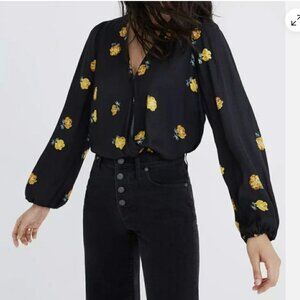 Madewell Bubble-Sleeve Wrap Top in Floating Florets Size Small (S) - SOLD OUT!